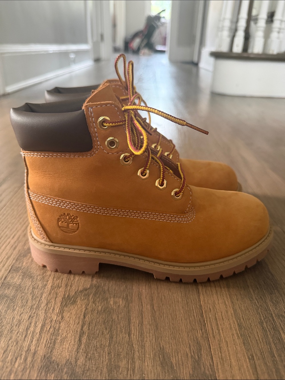Timberland Kids Wheat/Tan Nubuck Lace-Up Boots